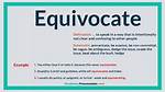 Define Equivocate