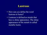 Define Lustrous