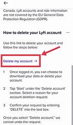 Delete Lyft Account