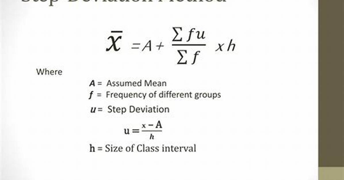 Derive the Step Deviation Method for Mean