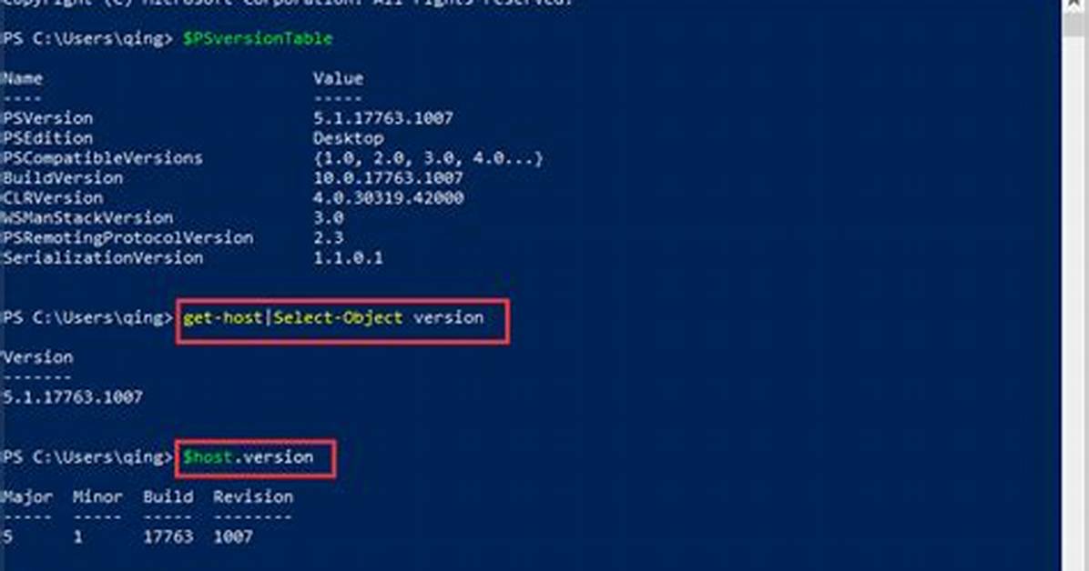 Determine Installed Powershell Version