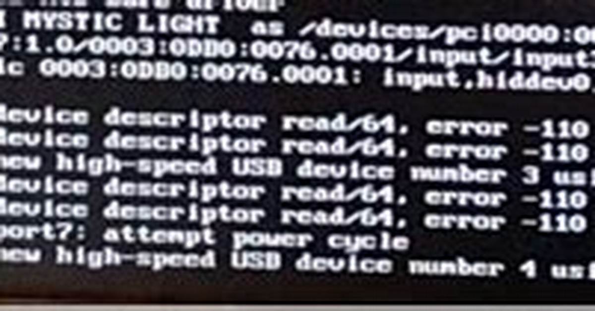 Device Descriptor Read/64, Error -110