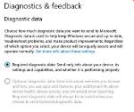 Diagnostics and Usage Data Option Disabled