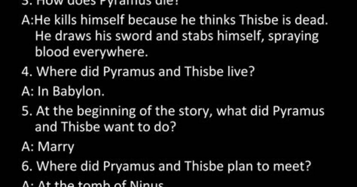 Did Pyramus Kill Himself?
