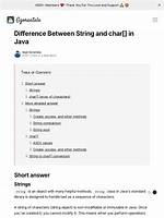 Difference Between "Char" and "String" in Java