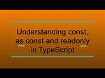 Difference Between Const and Readonly in Typescript