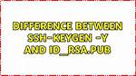 Difference Between Ssh-Keygen -Y and Id_Rsa. Pub