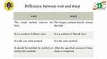Difference Between Wait and Sleep