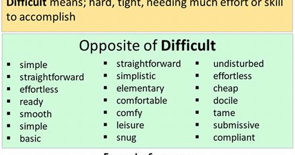 Difficult Antonyms