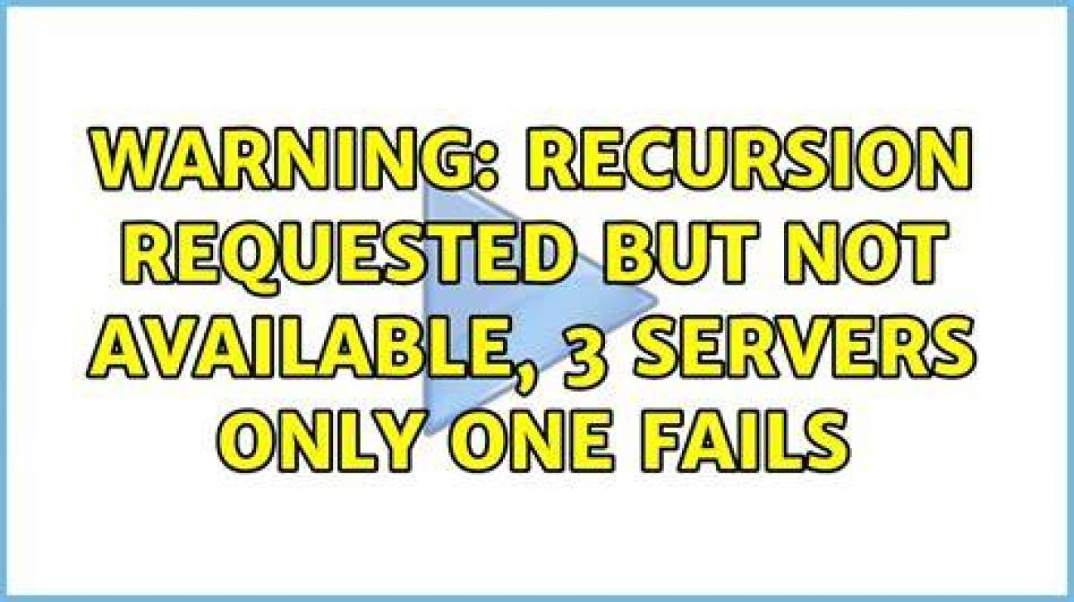 Dig Warning: Recursion Requested but Not Available
