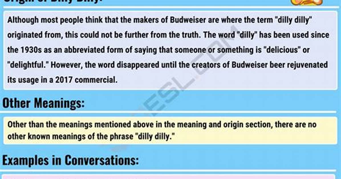 Dilly Dilly Meaning