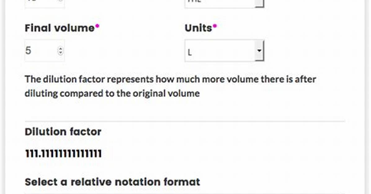 Dilution Factor Calculator