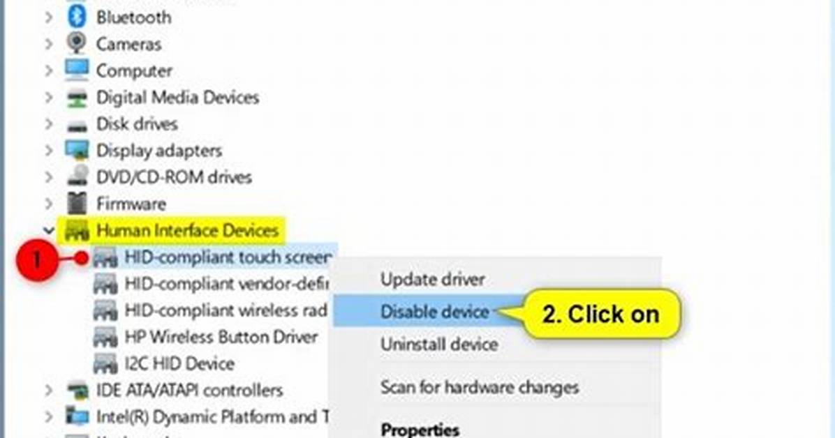 Disable Touch Screen Windows 10
