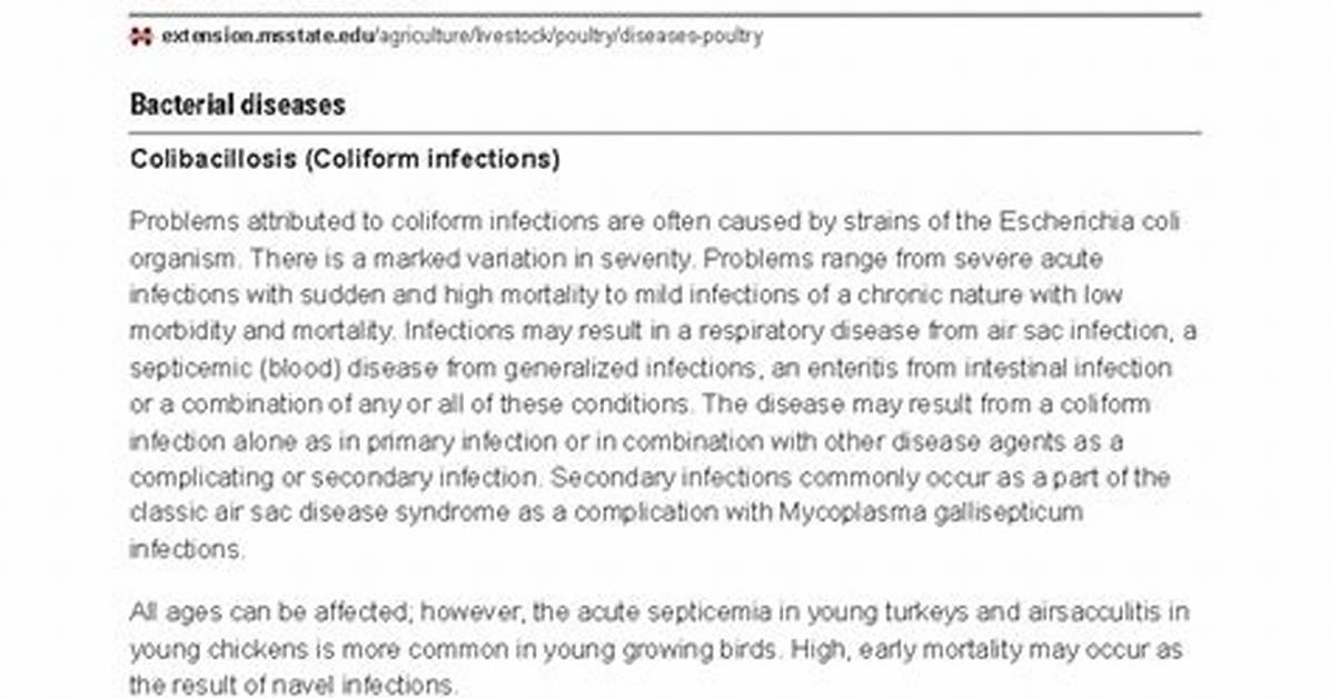 Diseases of Poultry | Mississippi State University Extension Service