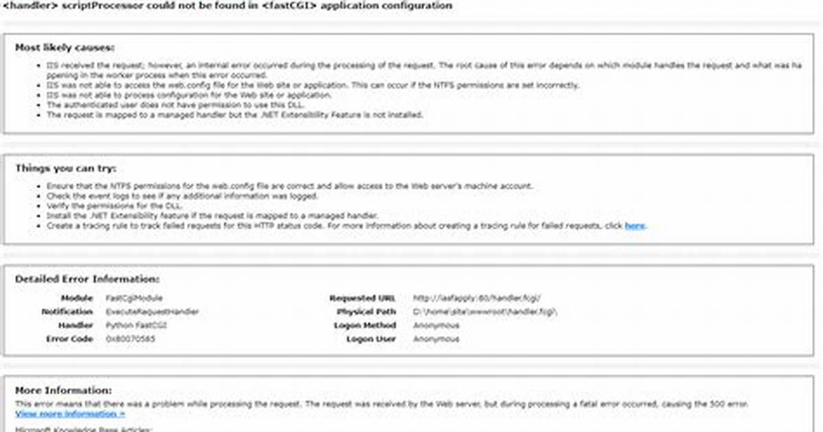 Django Deployment - scriptProcessor Could Not Be Found in fastCGI Application Configuration