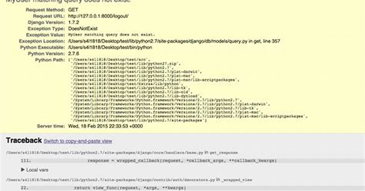 Django Error - Matching Query Does Not Exist