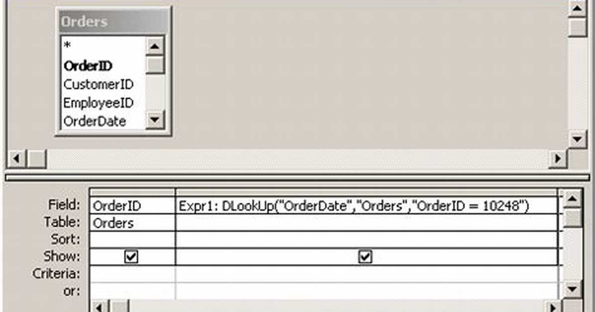 Dlookup Function in Access Query