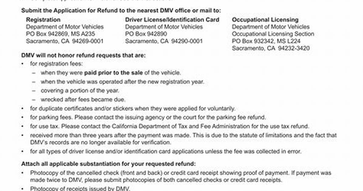 Dmv Refund