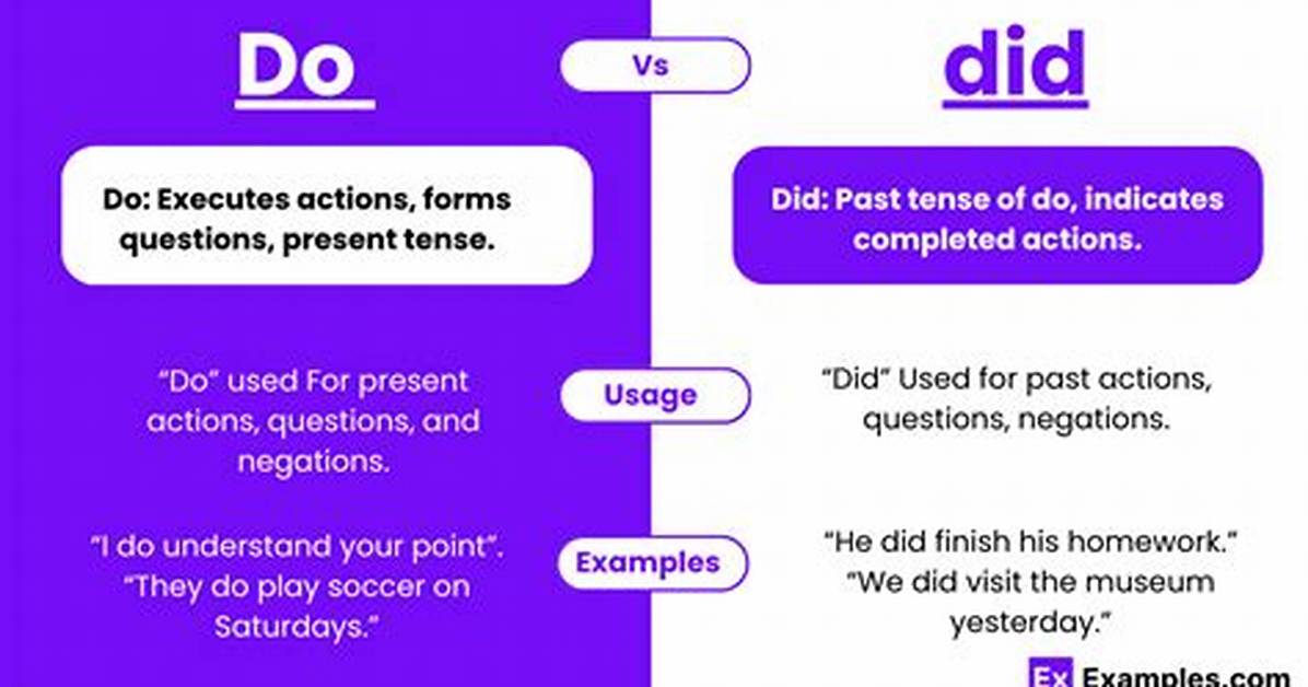 Do and Did Usage?