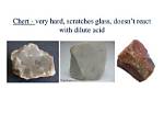 Do Chert React with Acid?