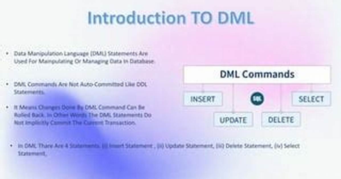 Do Dml Statements Need Commit?