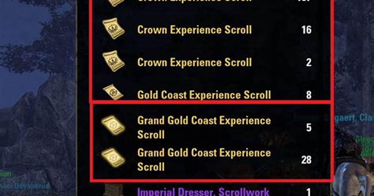 Do Experience Scrolls Stack Eso?