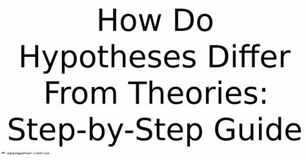 Do Hypotheses Differ from Theories?