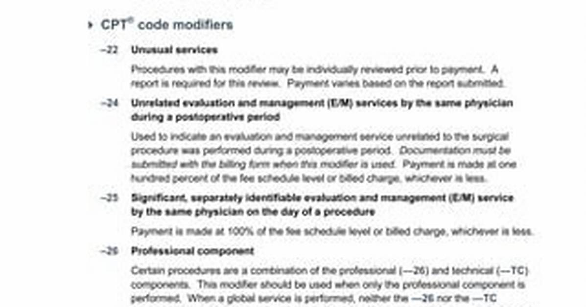 Do Modifiers Affect Payment