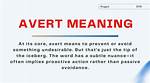 Do Not Avert Meaning?