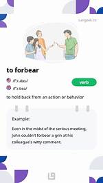 Do Not Forbear Meaning?