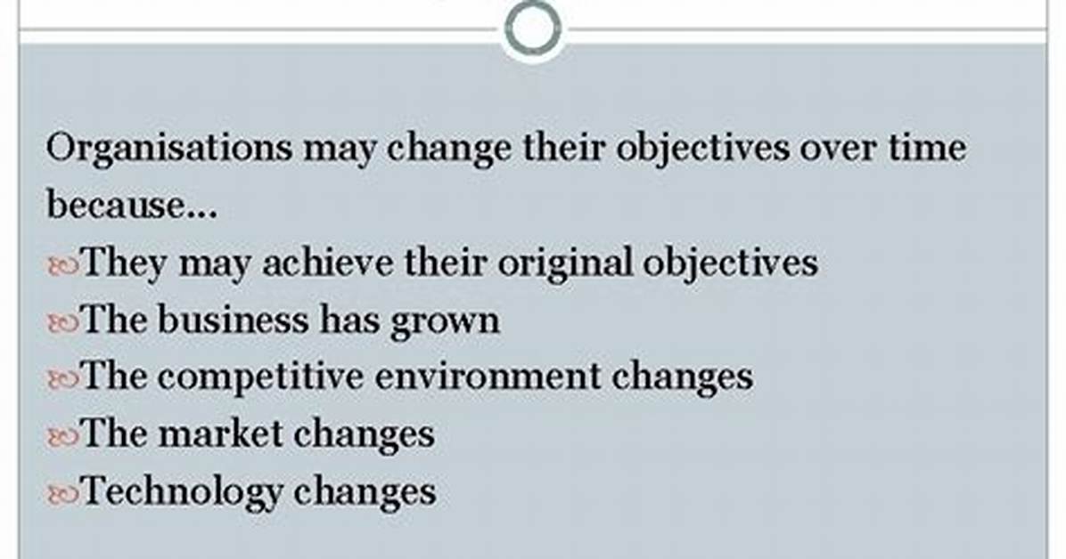 Do Objectives Change over Time?