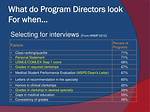 Do Program Directors Talk Each Other?