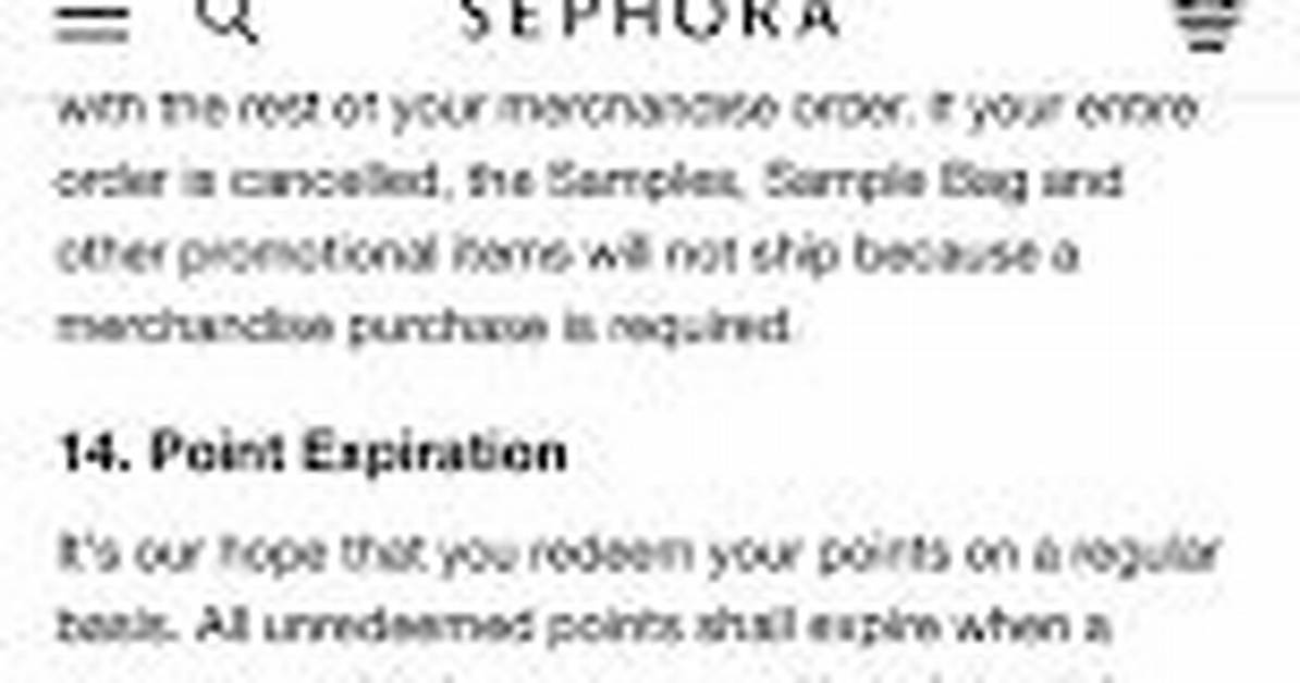 Do Sephora Points Expire