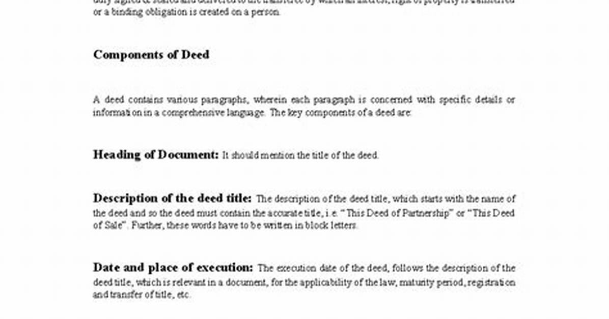 Do the Deed Definition?