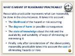 Do What Is Reasonably Practicable?