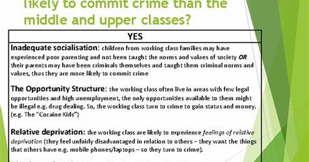 Do Working Class Commit More Crime?