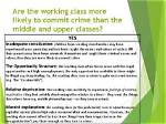 Do Working Class Commit More Crime?