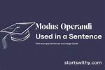 Do You Spell Modus Operandi?