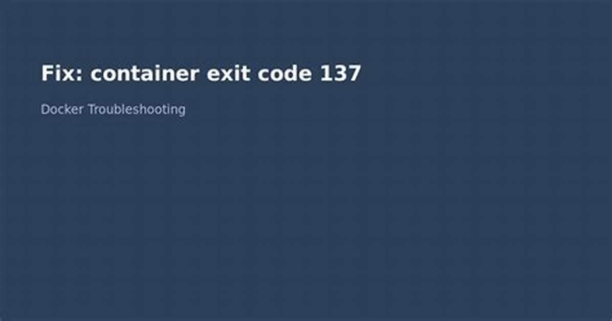 Docker-Compose Exit Code Is 137 When There Is No Oom Exception