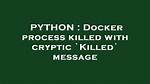 Docker Process Killed with Cryptic `Killed` Message
