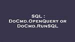 Docmd. Openquery or Docmd. Runsql