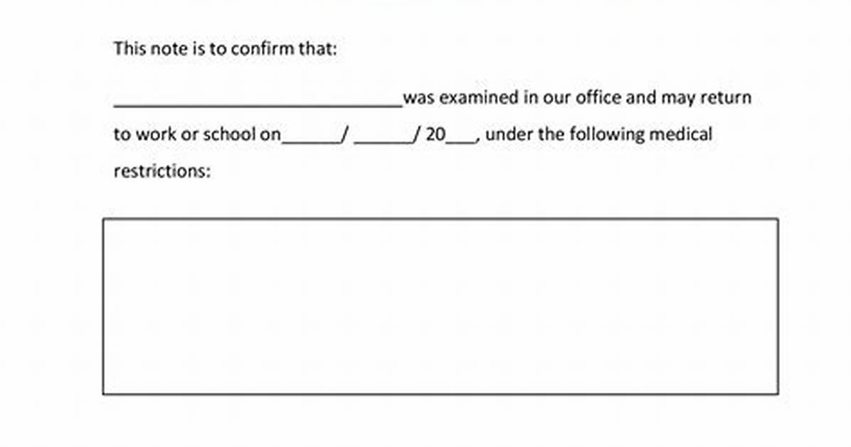 Doctors Note Templates