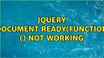 $(Document). Ready(Function() Is Not Working
