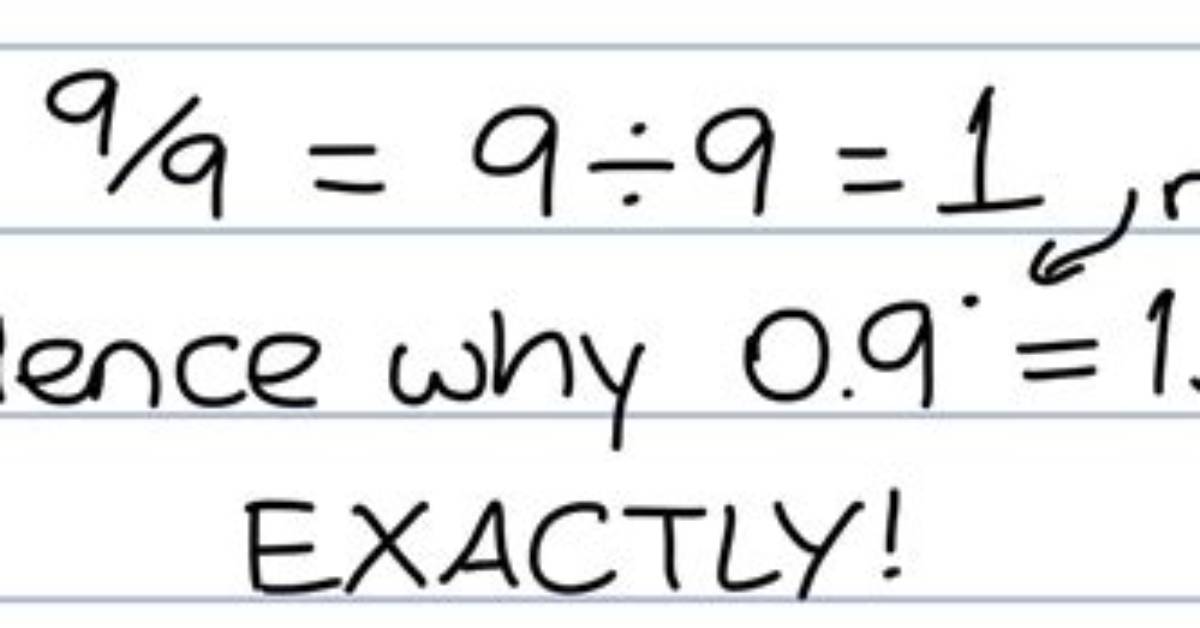 Does.9 Repeating Equal One?