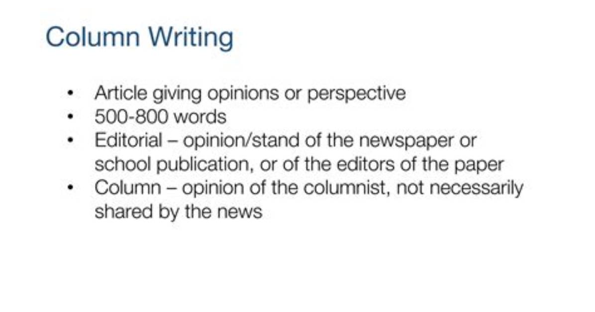 Does a Columnist Write?
