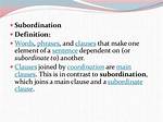Does a Subordination Mean?