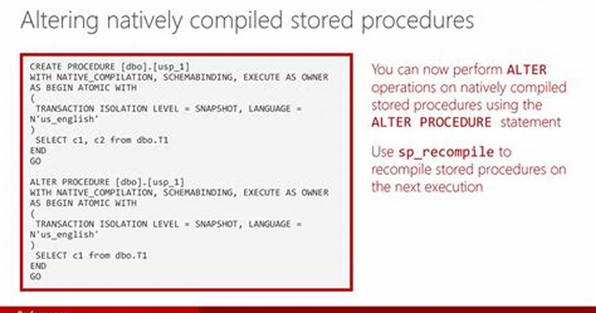 Does Alter Procedure Force Recompile?