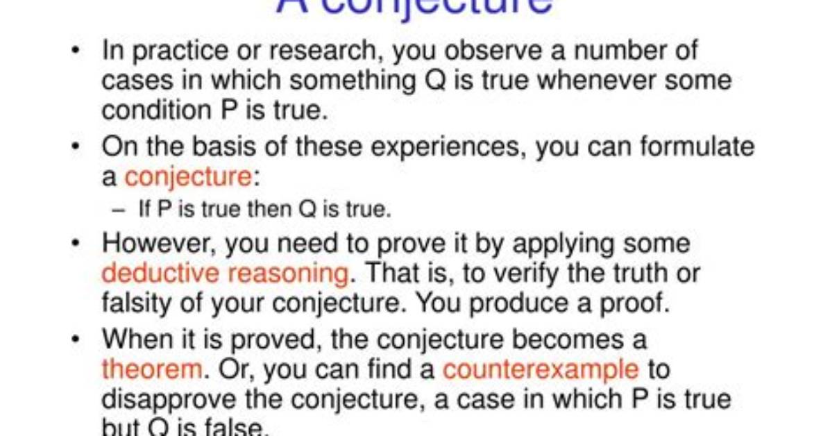 Does an Example Always Prove a Conjecture?