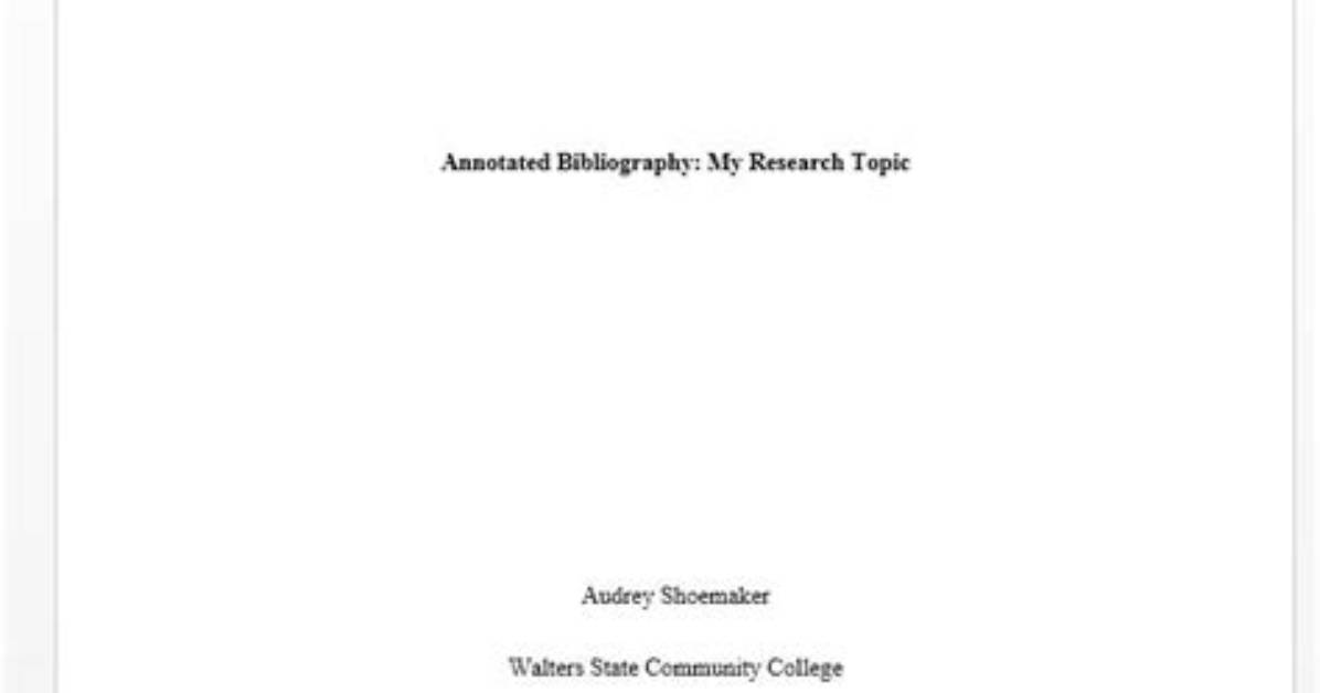 Does Annotated Bibliography Need Title Page?