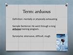 Does Arduous Mean Difficult?